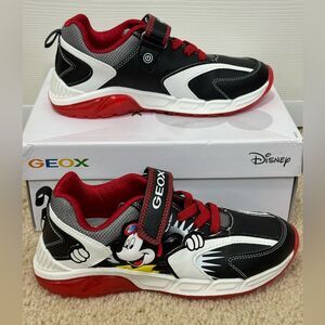 NWB Geox Spaziale Light Up Mickey Mouse Sneakers Big Boys Sz EU 35/US 3.5